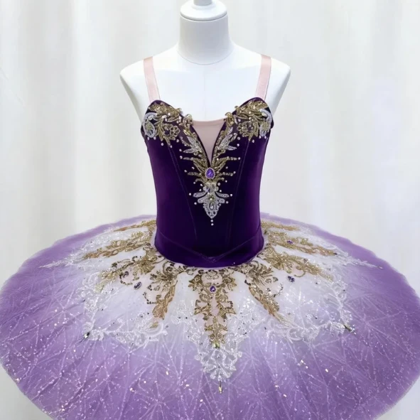 Tutu da piatto da balletto floreale rosa fatto a mano