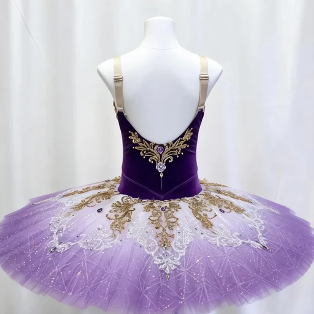 Tutu da piatto da balletto floreale rosa fatto a mano