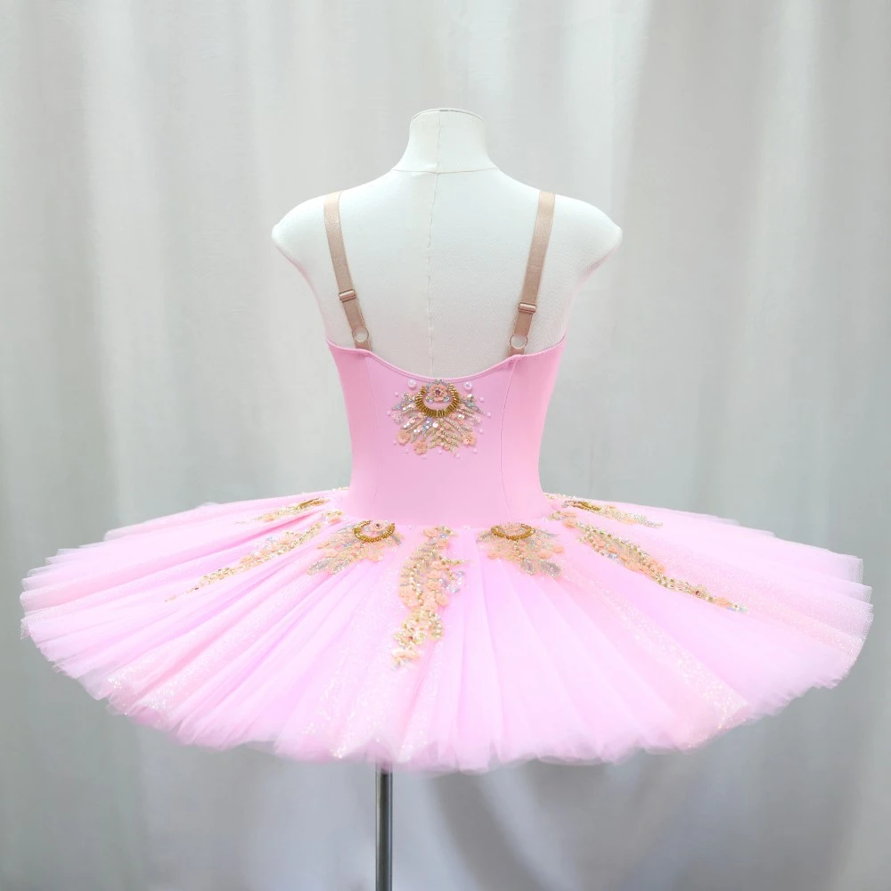 Abito tut&ugrave; da balletto decorato floreale | Opzioni rosso/rosa/giallo | Taglie per bambini e adulti-B