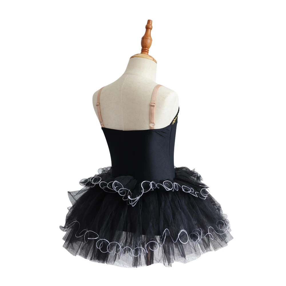 Costume da tut&ugrave; per balletto per ragazze in pizzo dorato per bambini Costume per spettacoli teatrali