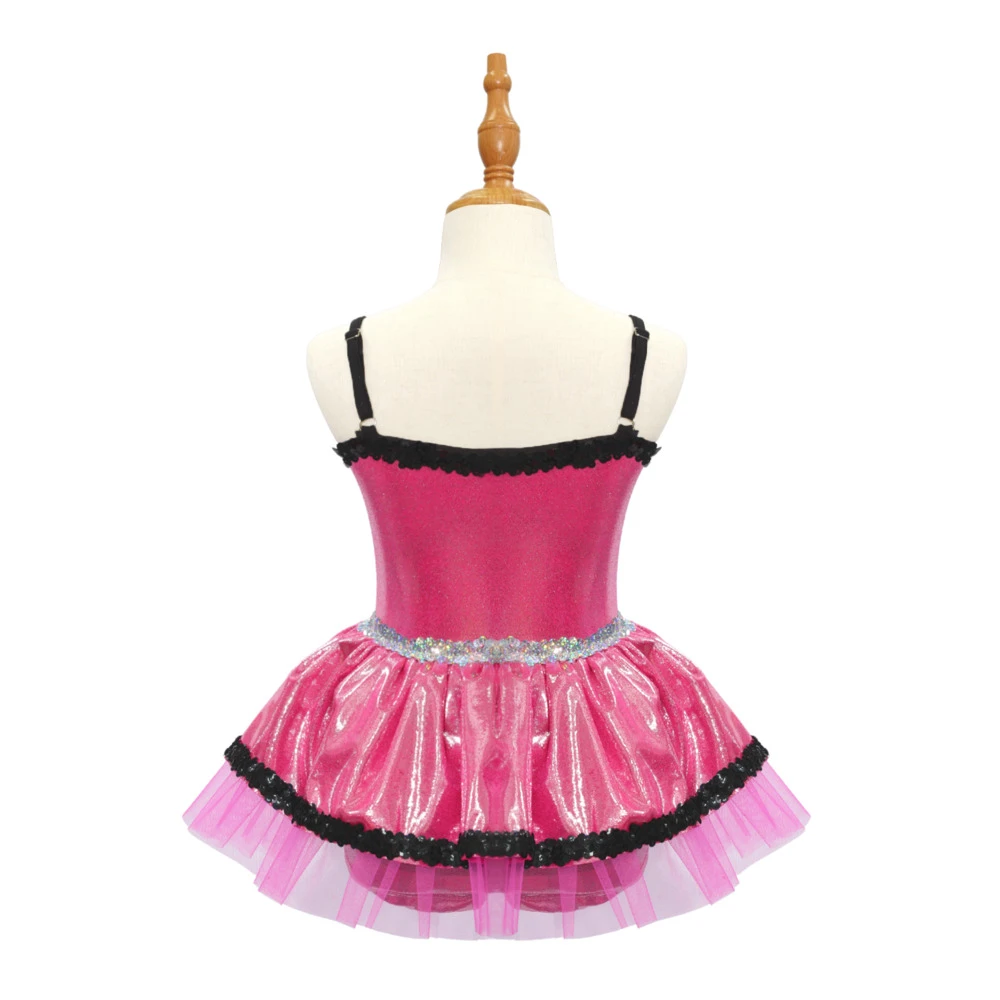 Costume da ballo jazz per bambini rosa metallizzato-JSP011
