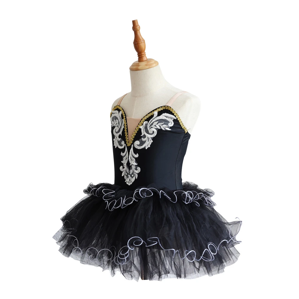 Costume da tut&ugrave; per balletto per ragazze in pizzo dorato per bambini Costume per spettacoli teatrali