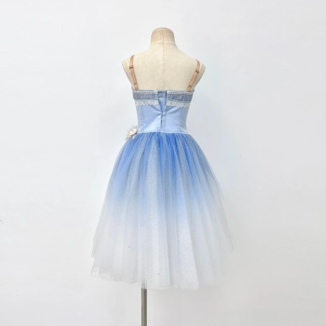 Abito tut&ugrave; da balletto floreale blu ombre | R1328
