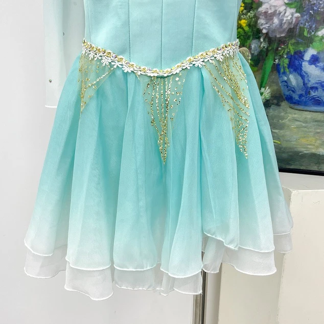 Abito corto da balletto ombre verde menta | R1551