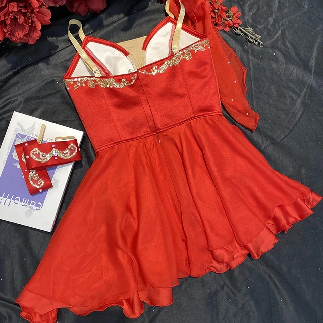 Abito corto da balletto rosso The Talisman | R0697