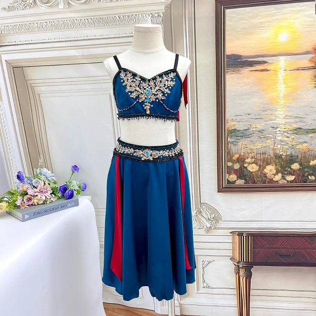 Costume da balletto per personaggio in due pezzi blu acquamarina | R1212