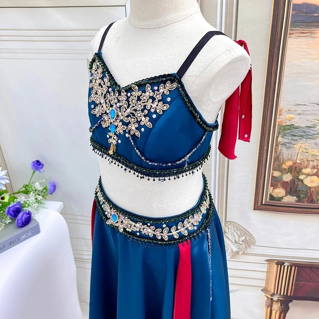 Costume da balletto per personaggio in due pezzi blu acquamarina | R1212