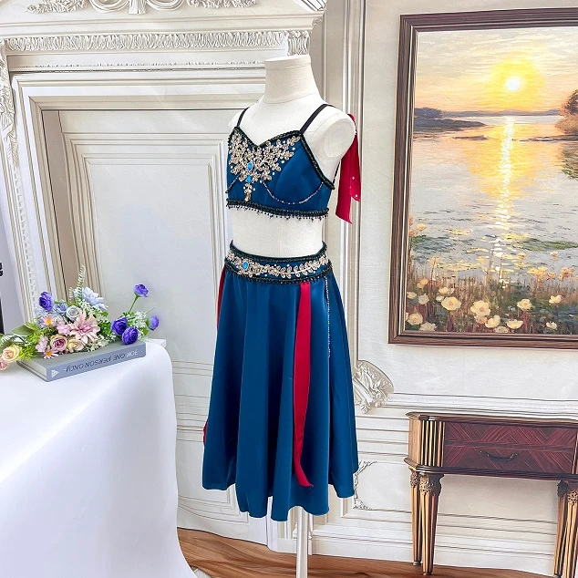 Costume da balletto per personaggio in due pezzi blu acquamarina | R1212