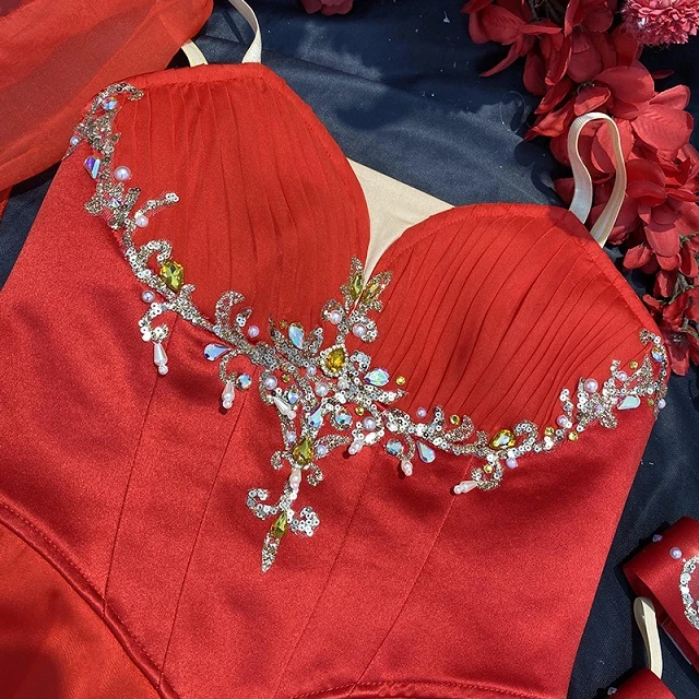 Abito corto da balletto rosso The Talisman | R0697