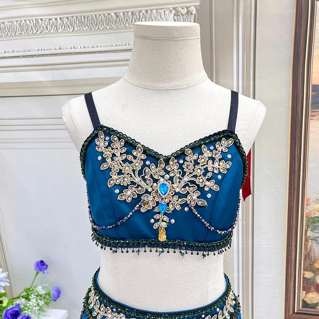 Costume da balletto per personaggio in due pezzi blu acquamarina | R1212