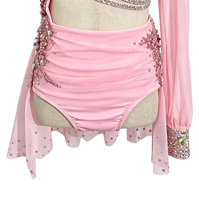 Costume da danza lirica asimmetrica floreale rosa | BLC1370