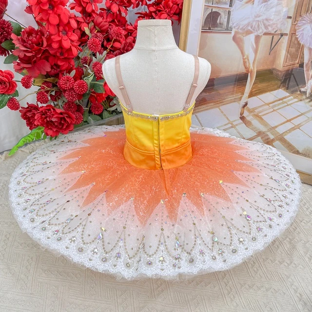 Tut&ugrave; per pancake da competizione di balletto giallo arancione arancione | T1504