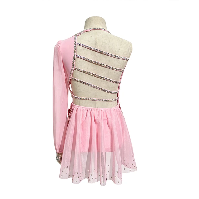 Costume da danza lirica asimmetrica floreale rosa | BLC1370
