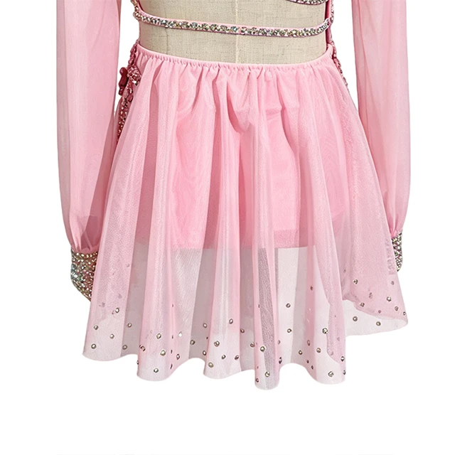 Costume da danza lirica asimmetrica floreale rosa | BLC1370