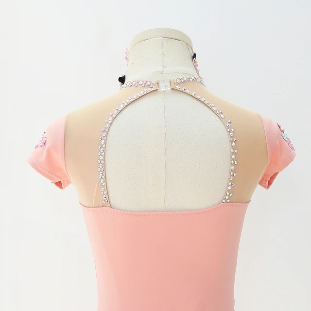 Abito da ballo lirico con strass floreali rosa | BLC0482