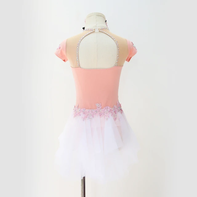 Abito da ballo lirico con strass floreali rosa | BLC0482