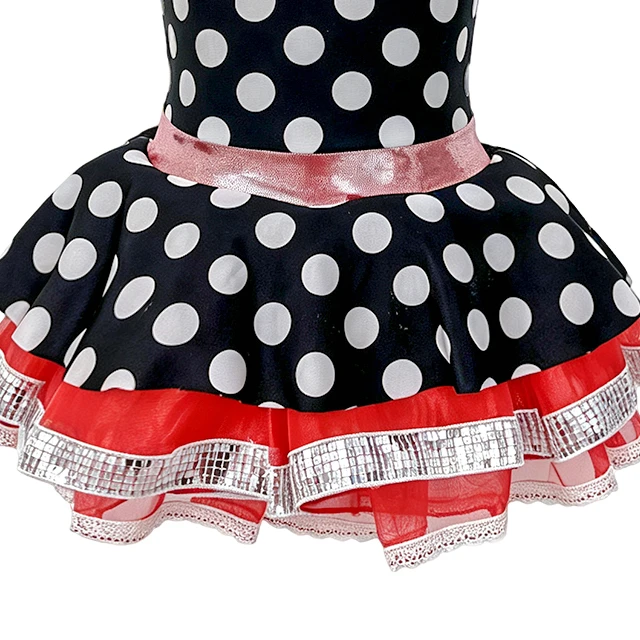 Girls Polka Dot Tutu Dance Dress for Tap & Jazz Stage Performance | XGZ0266